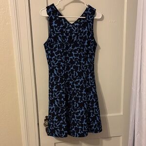 Uniqlo Navy and Blue Floral Mini Dress